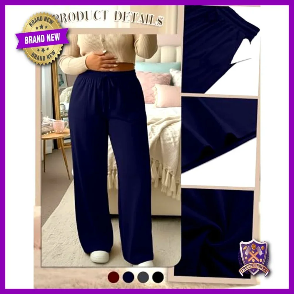 Plus Size Drawstring Yoga Pants with Pockets Wide Leg Lounge Sweatpants